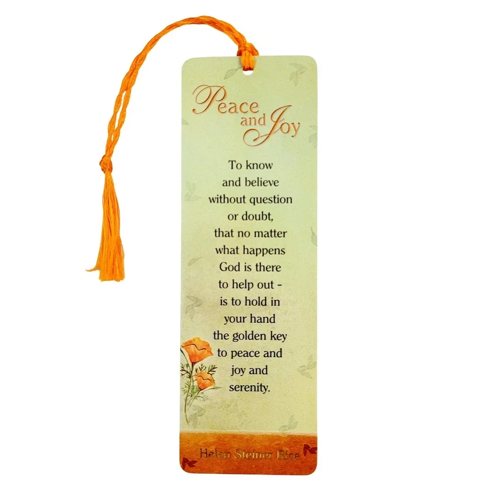 Vintage Y2K Peace & Joy Bookmark Helen Steiner Rice Psalm floral 2006 CAG BML651